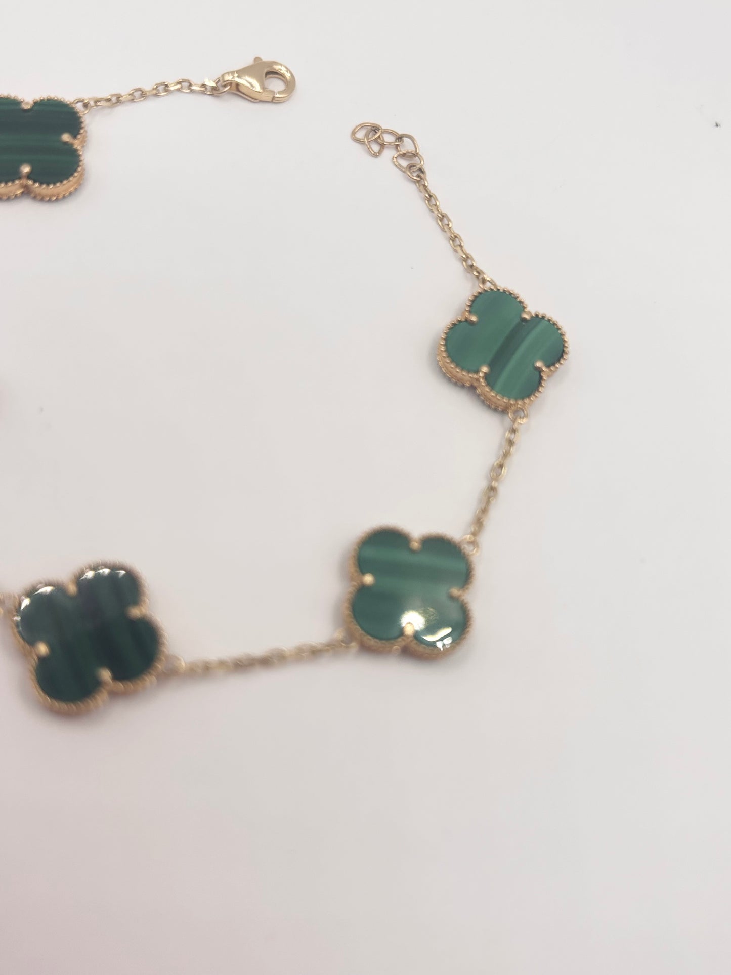 Green clover bracelet 14k