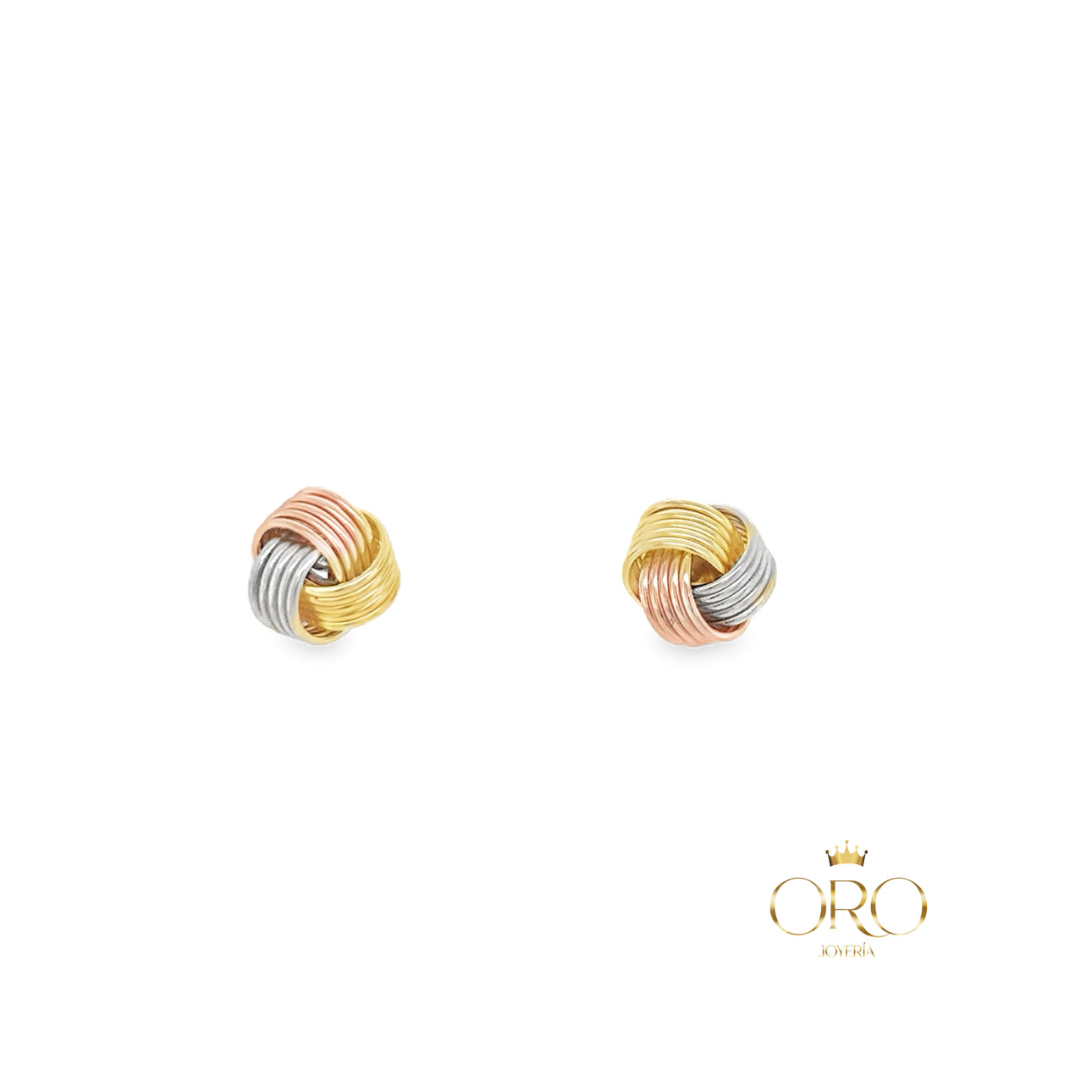 Knot earrings 14k triple gold