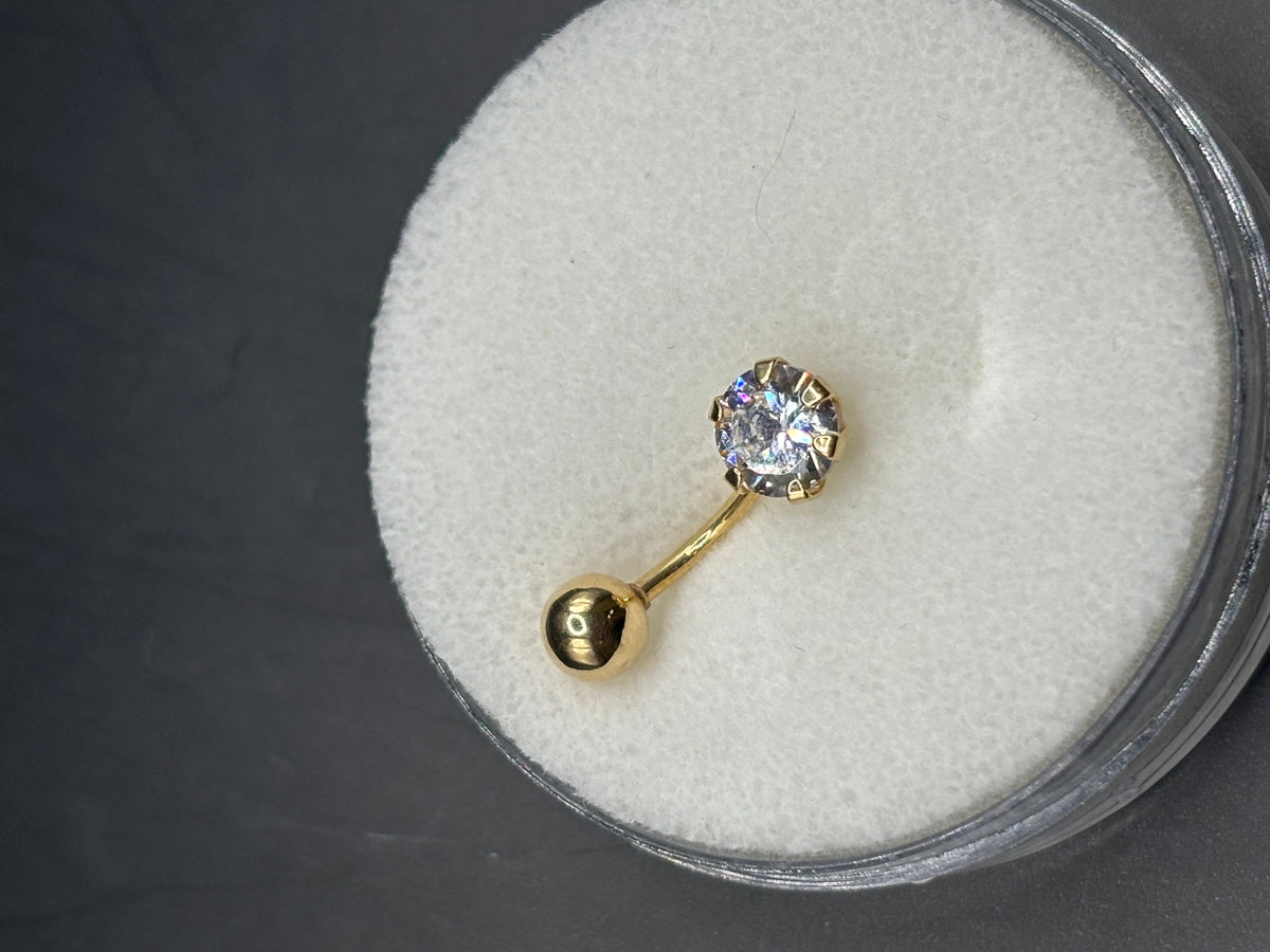 14k zirconia belly piercing