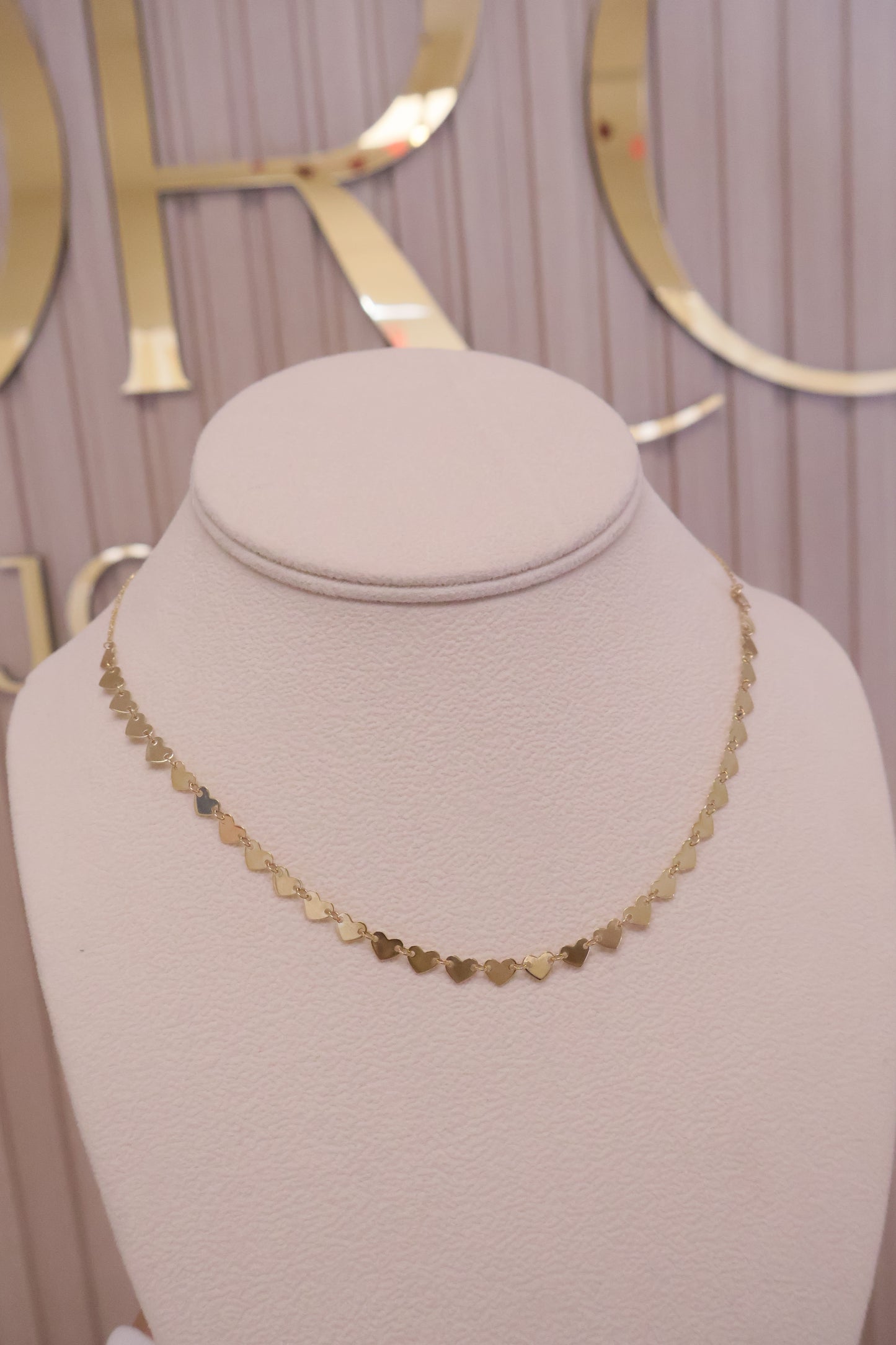 Cadena mujer corazones 14k