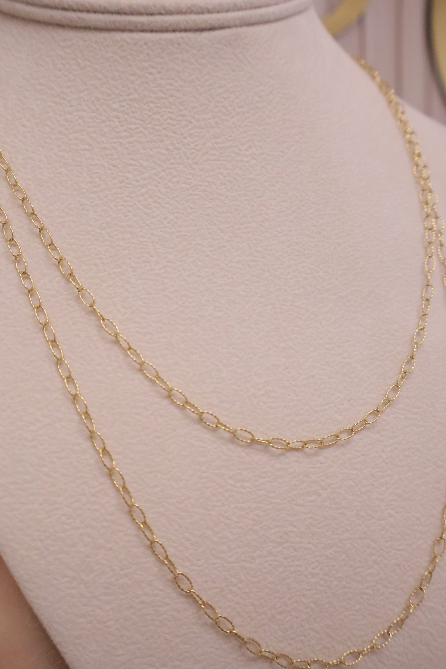 Cadena mujer oval link 14k