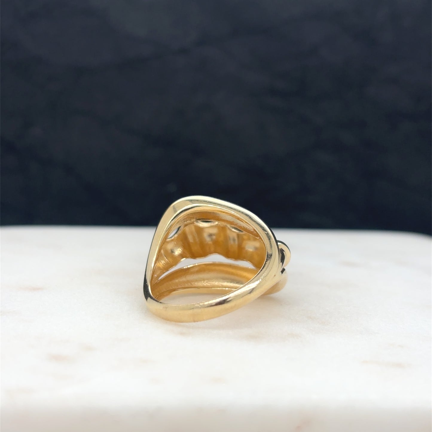 modern 14k gold dome ring