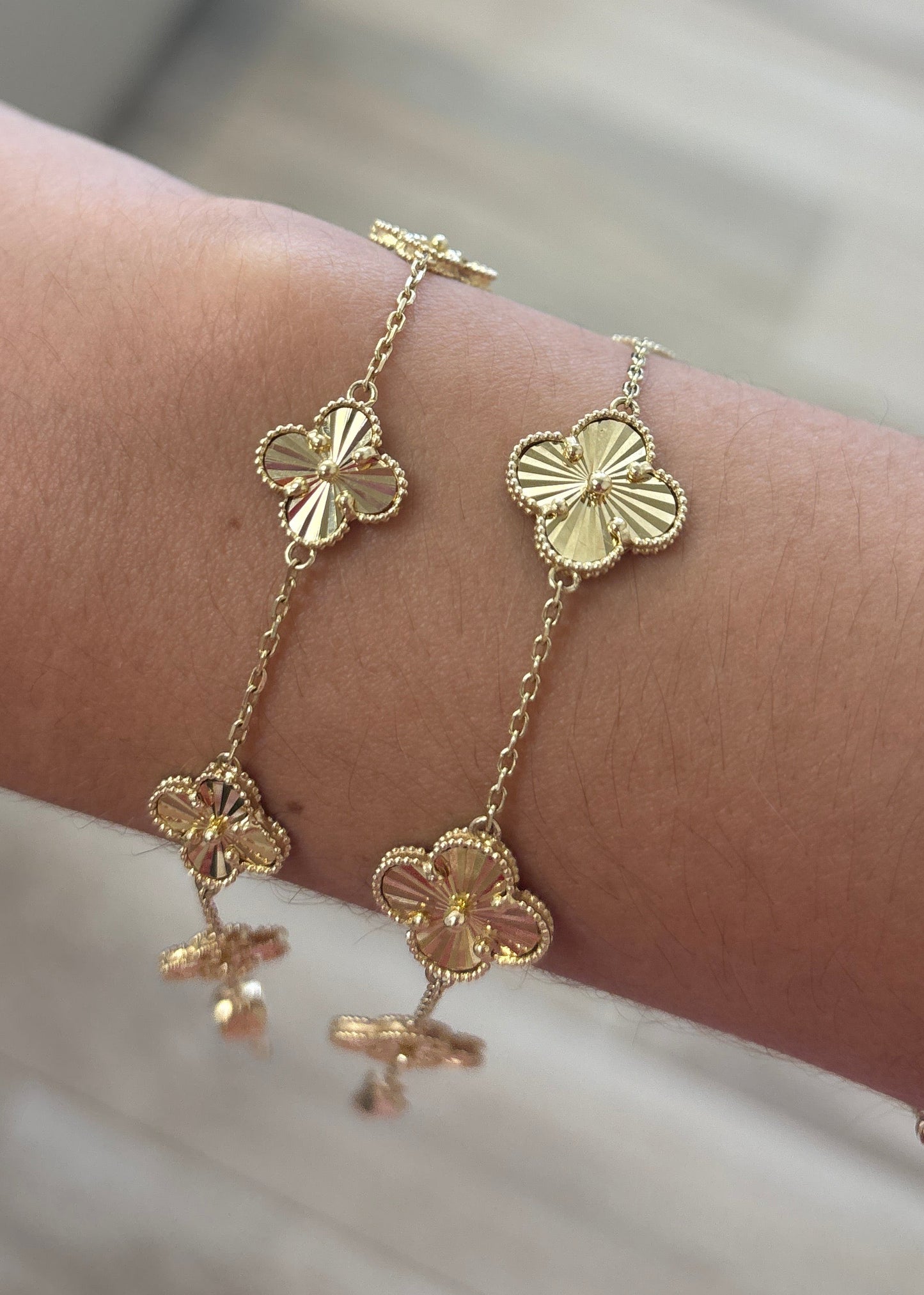 Necklace & bracelet set 13mm 14k