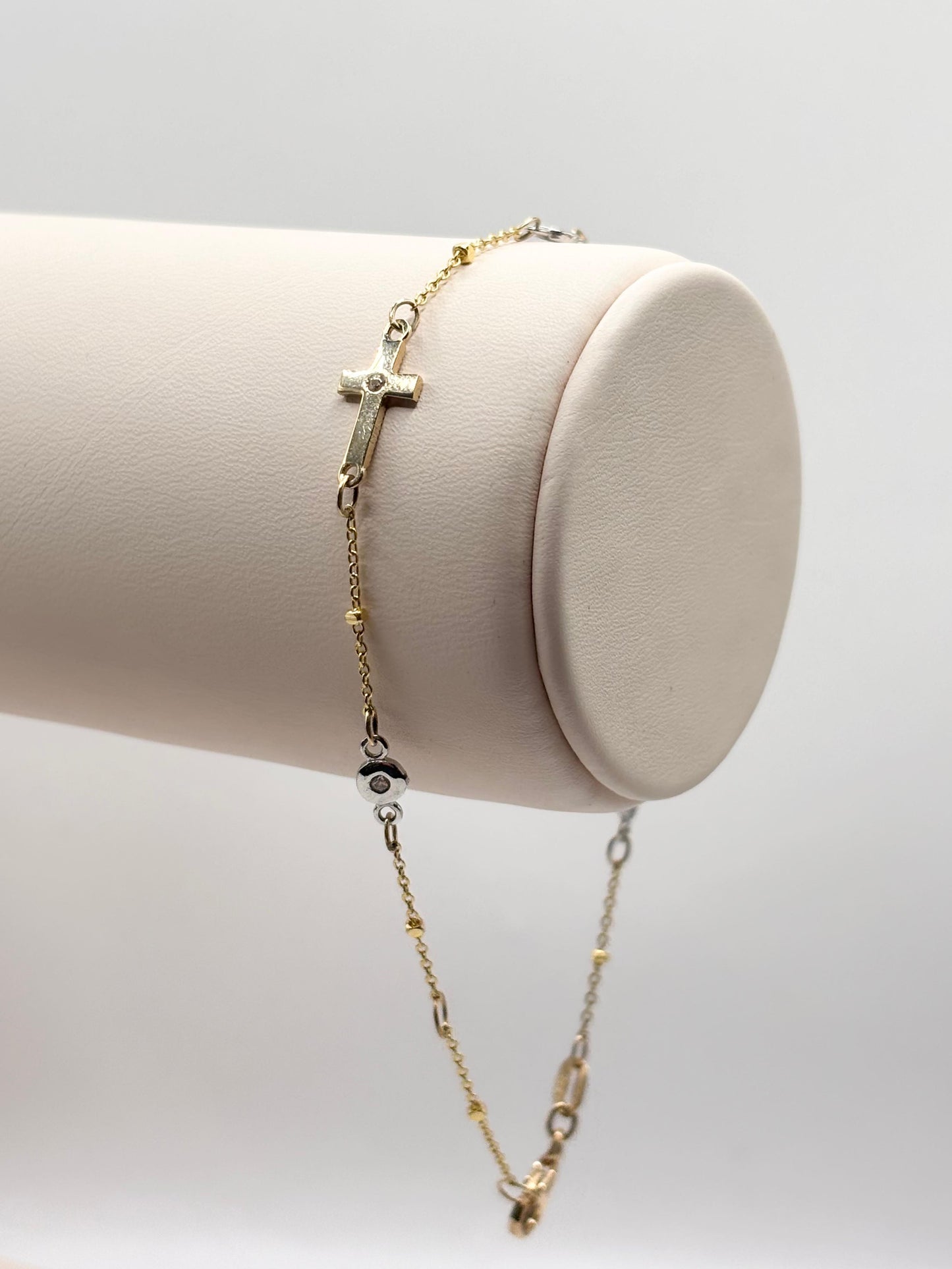 14k cross bracelet