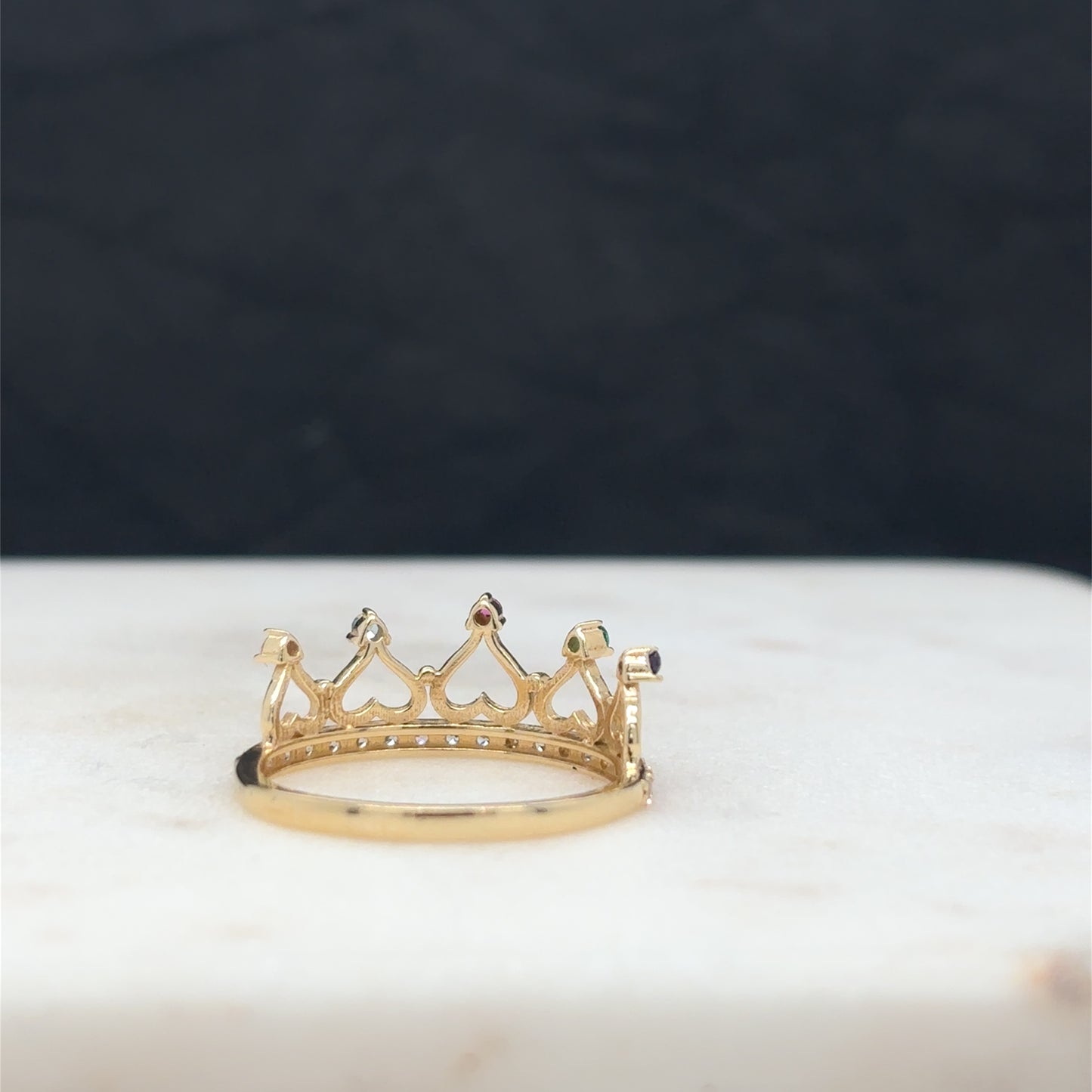 14k crown ring with zirconia