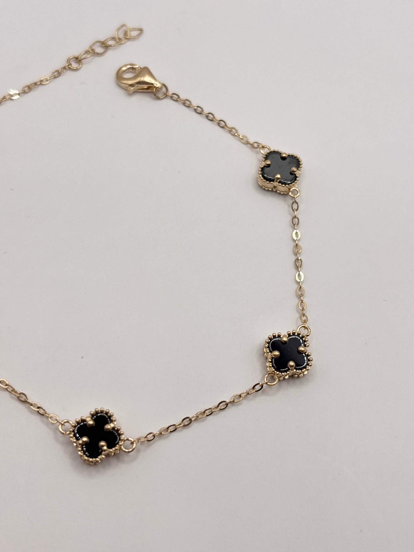 14k mini clover bracelet