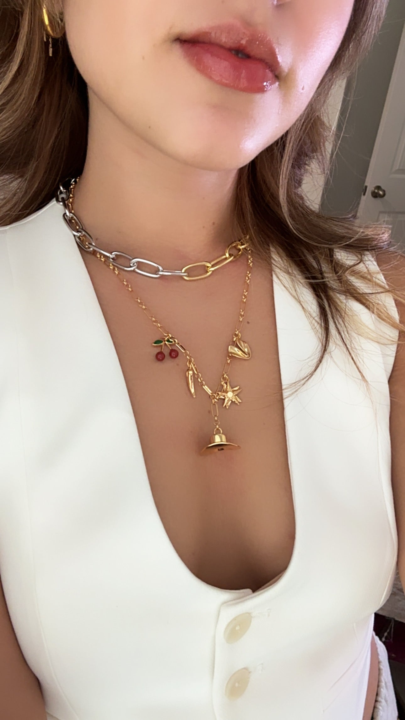 Chunky paper clip necklace