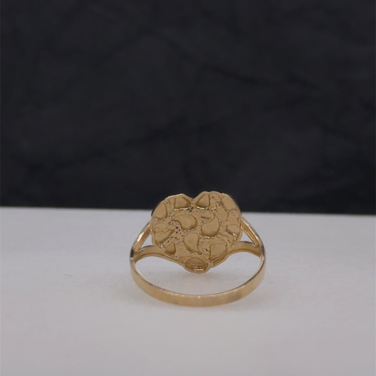 14k nuggets heart ring