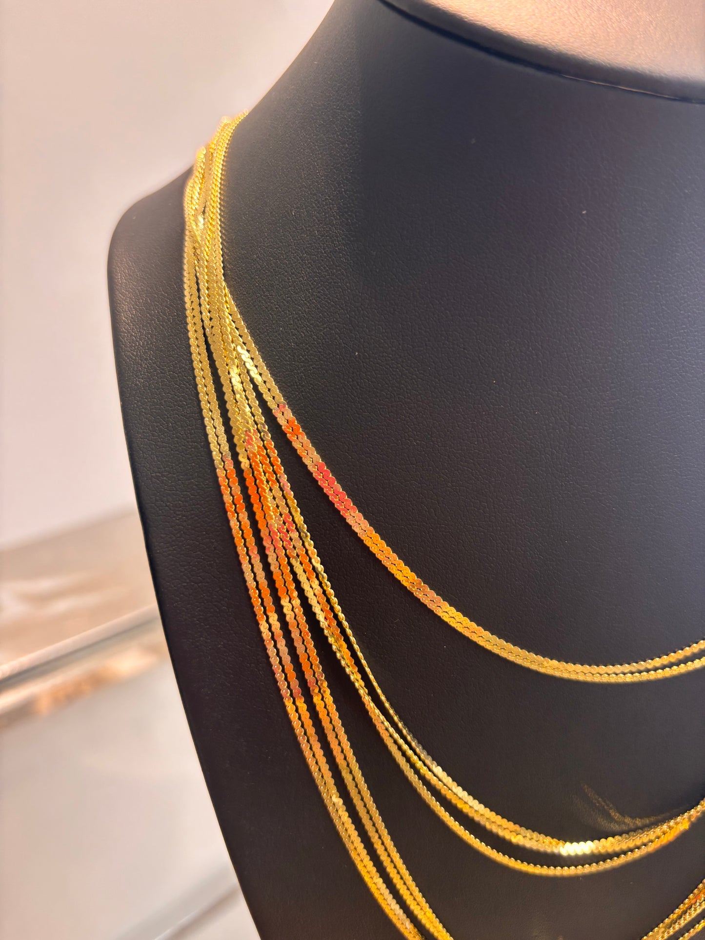 14k mirror woman necklace different sizes