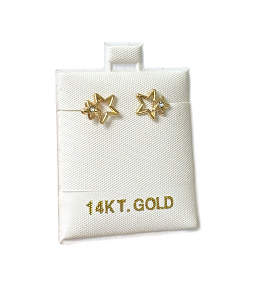 Stars earrings 14k