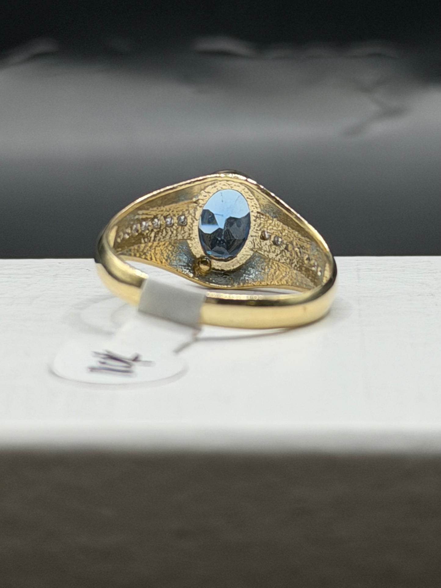 10k men ring blue gemstone