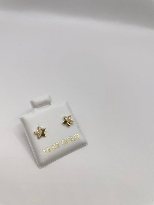Star earrings 14k