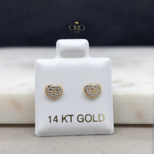 14k heart earrings