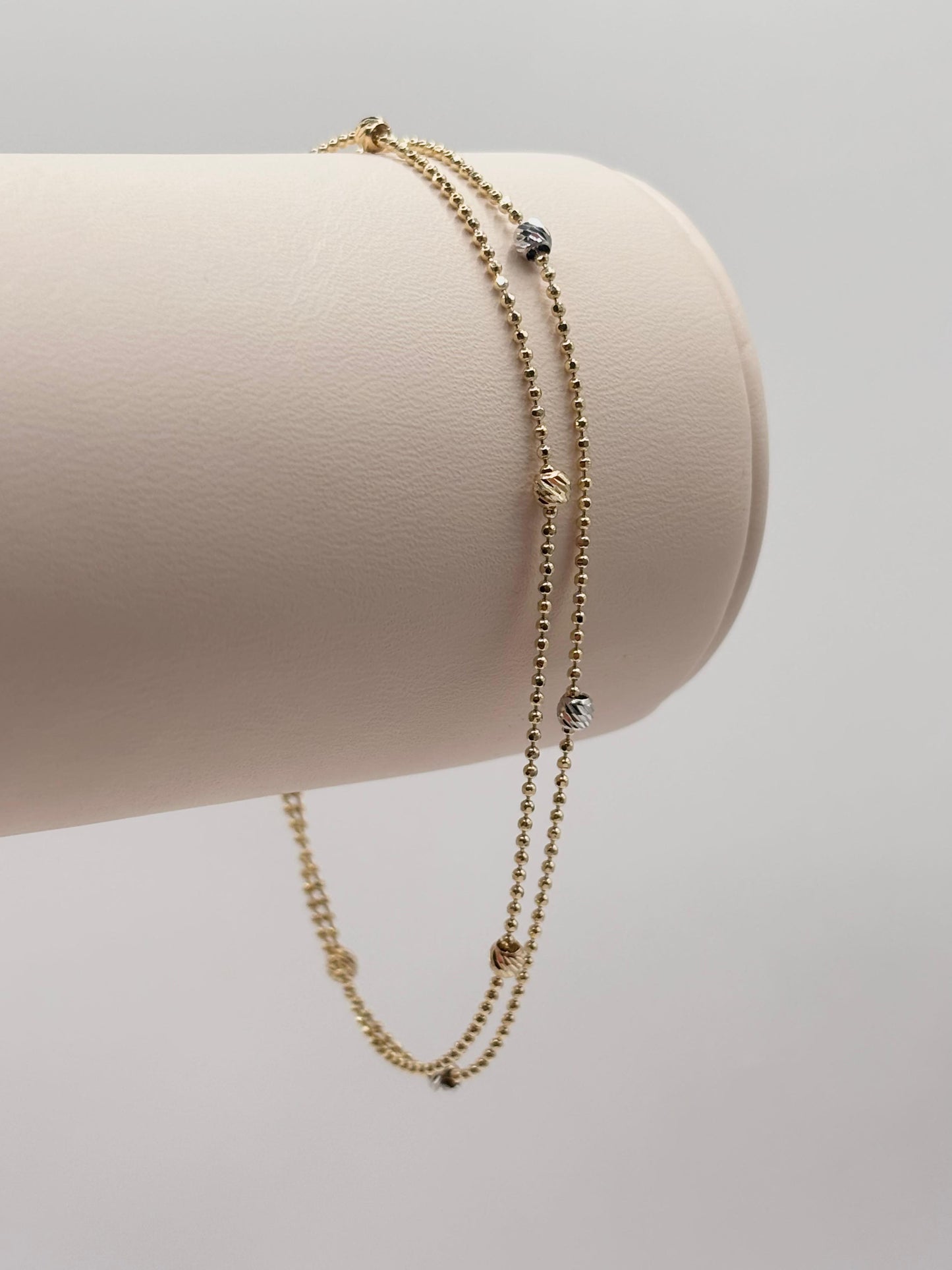 14k double bracelets