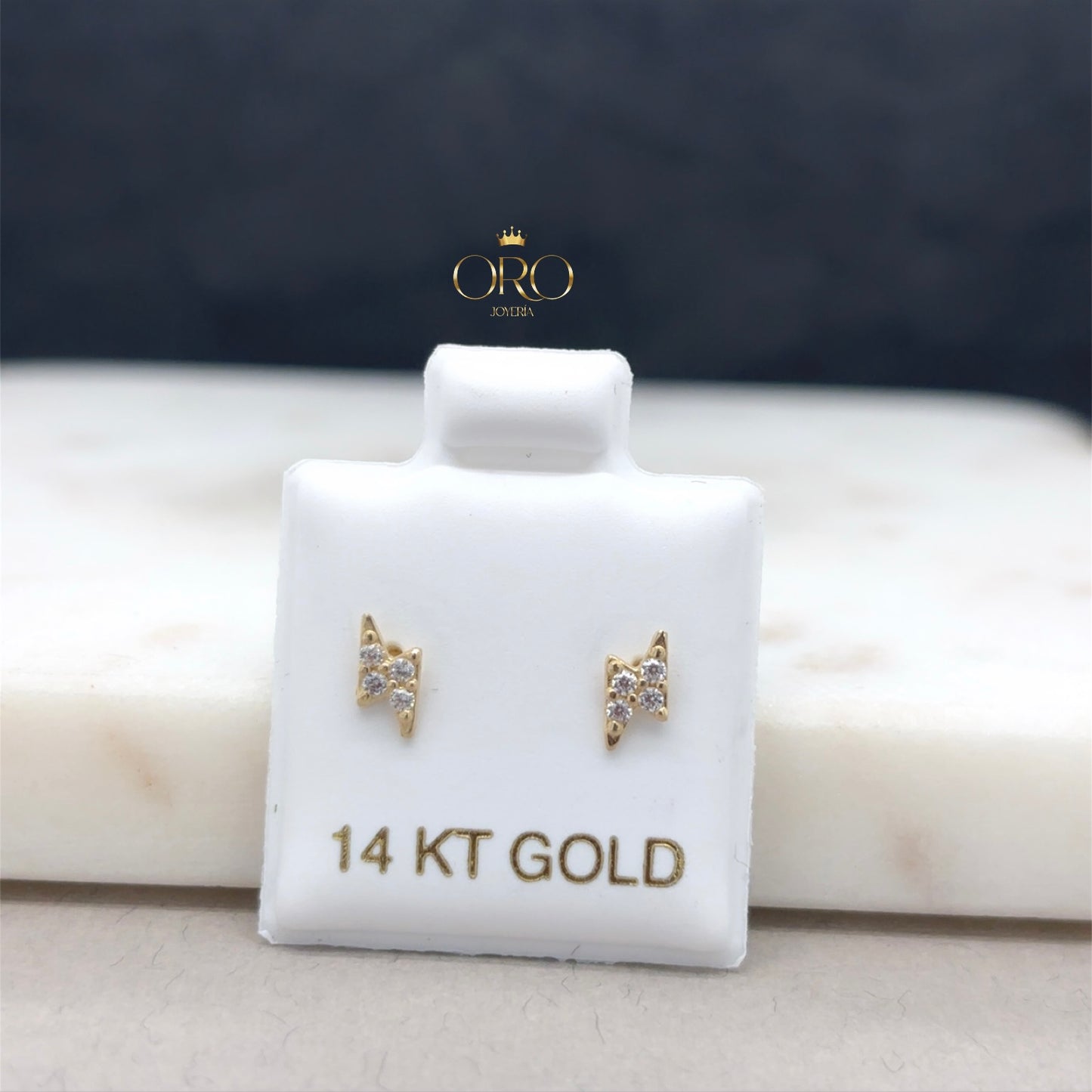 14k gold Dainty lightning studs