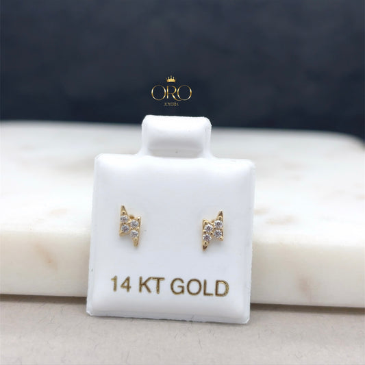14k gold Dainty lightning studs