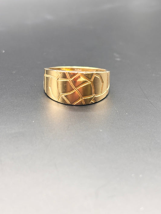 14k nugget style men ring sz 9