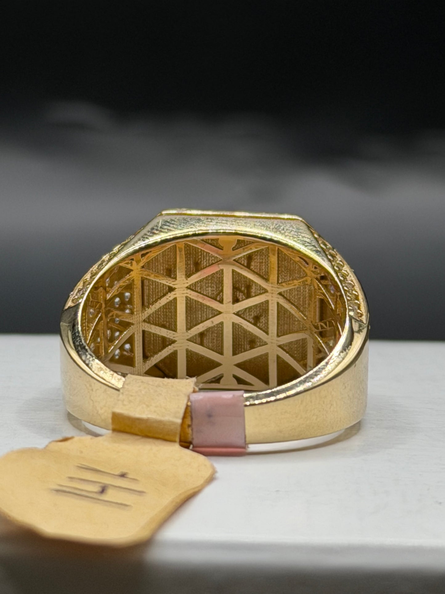 14k gold eagle statement ring