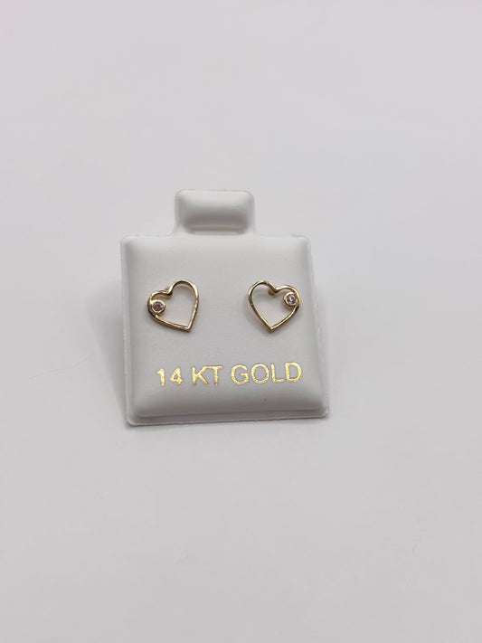 Heart earrings 14k