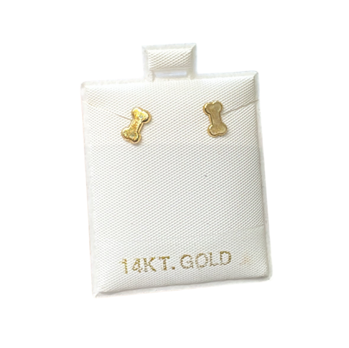 Dog bone earrings 14k