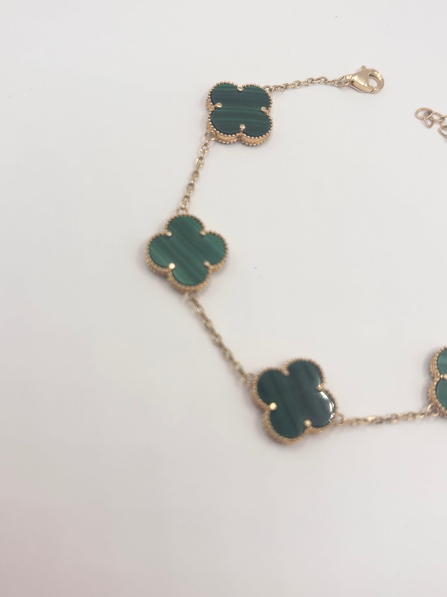Green clover bracelet 14k