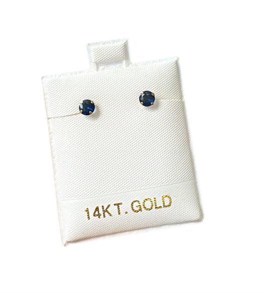 CZ blue earrings 14k