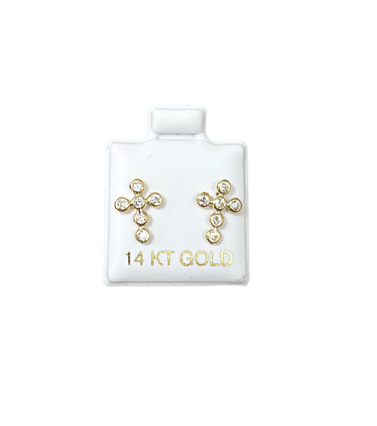 Cross earrings 14k