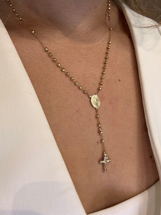 Rosary woman necklace 10k