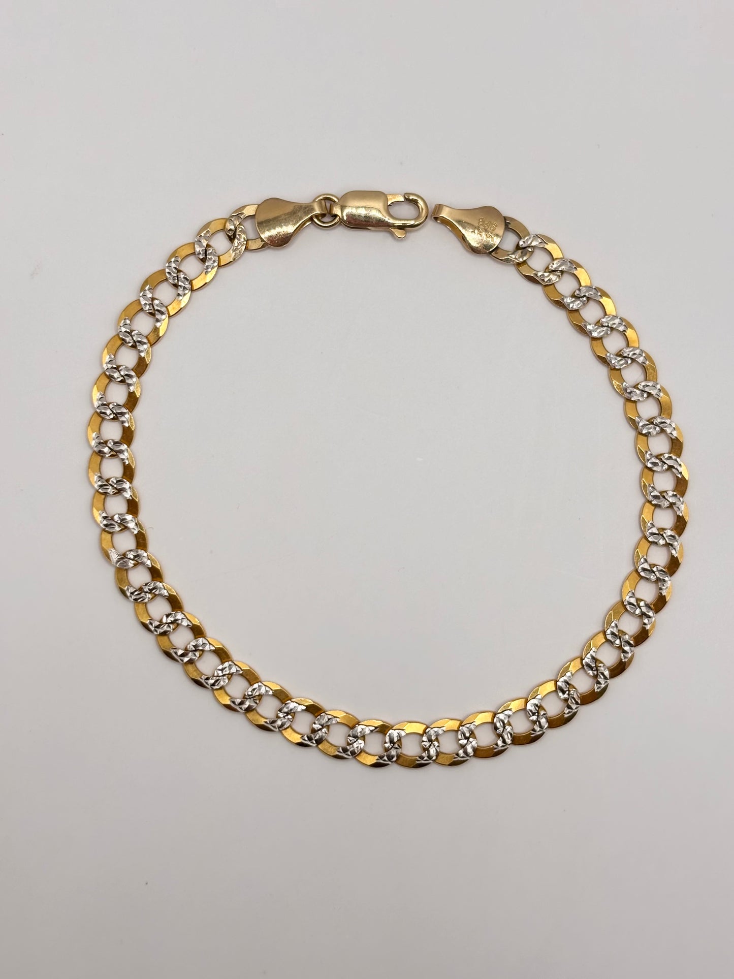 Bracelet Cubana diamond cut 14k