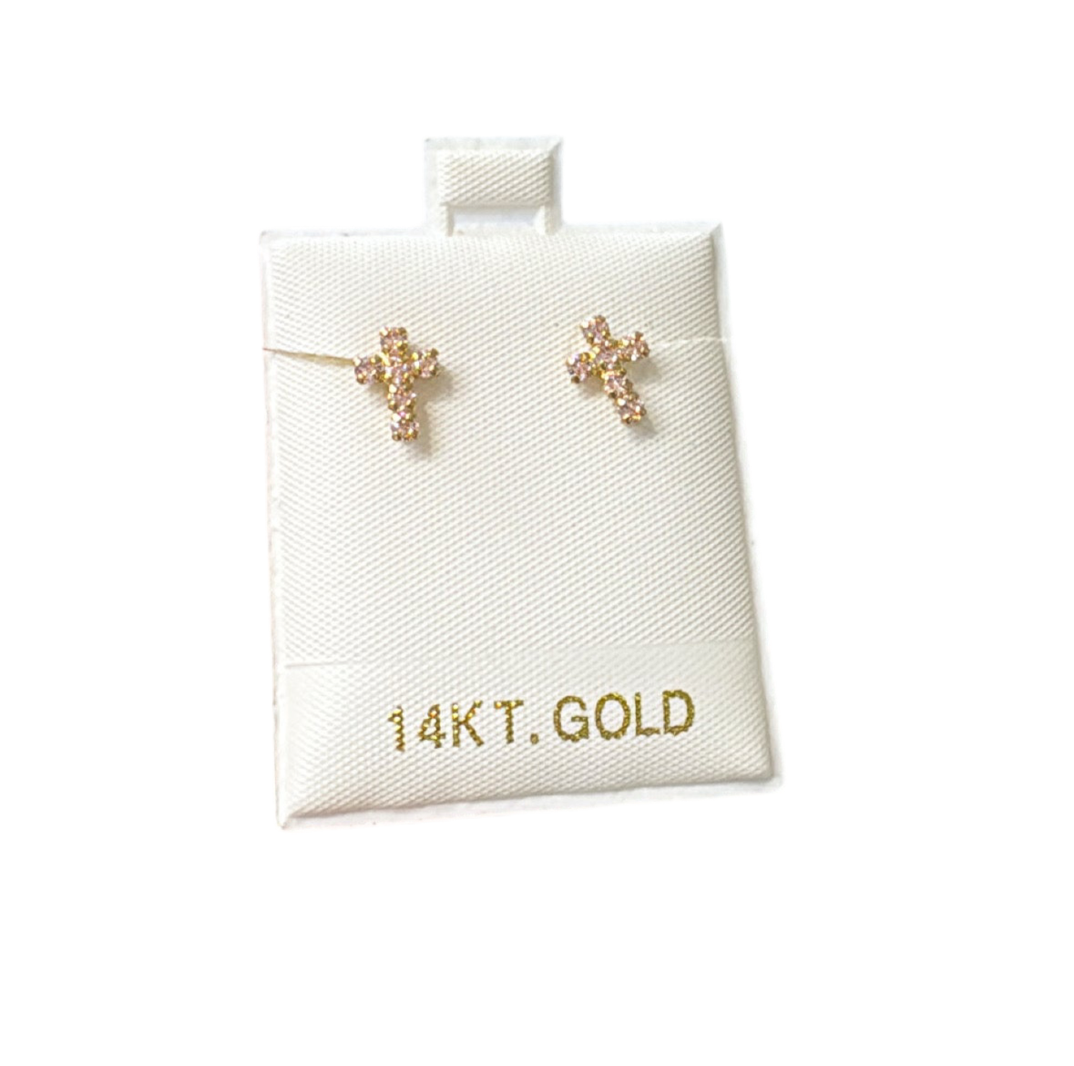 Cross earrings 14k