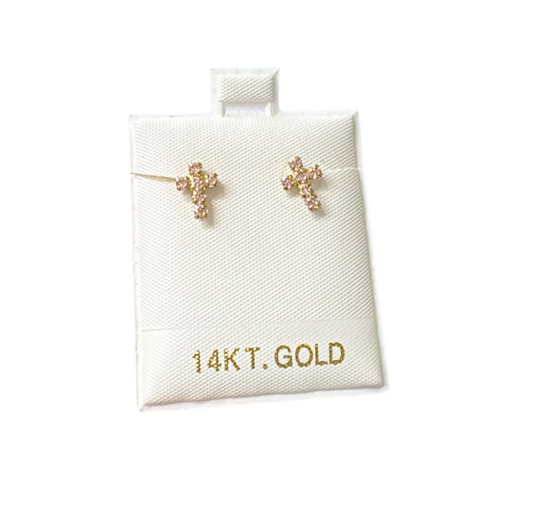 Cross earrings 14k