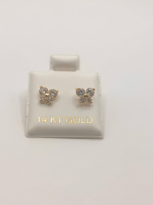 Butterfly earrings 14k