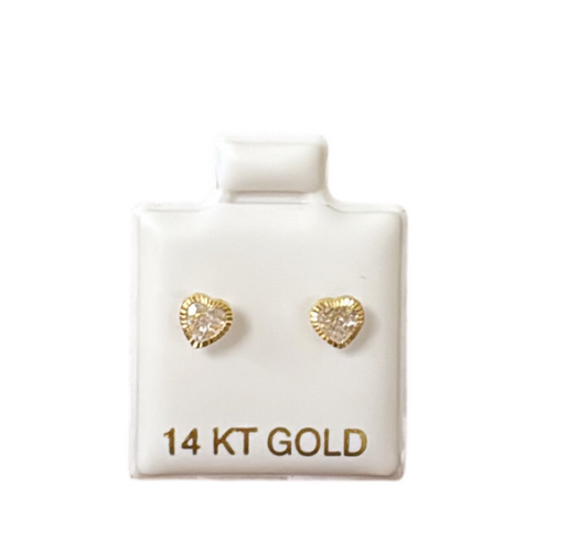 Heart earrings 14k