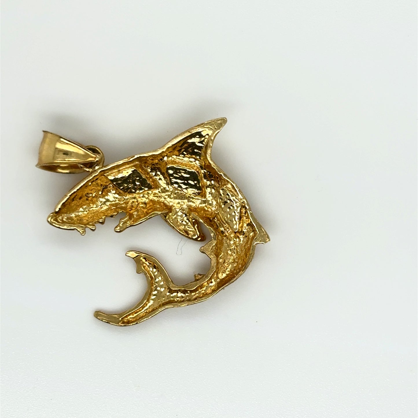 14k shark pendant