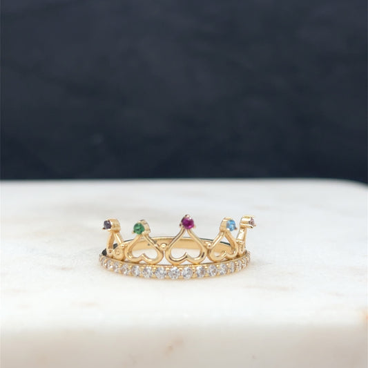14k crown ring with zirconia