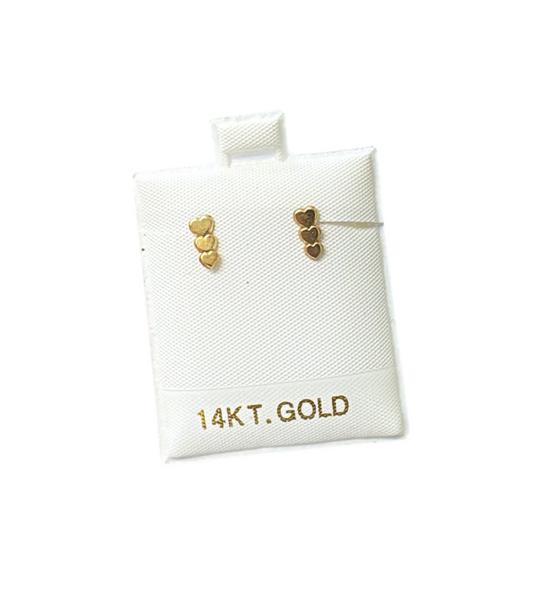 Hearts earrings 14k