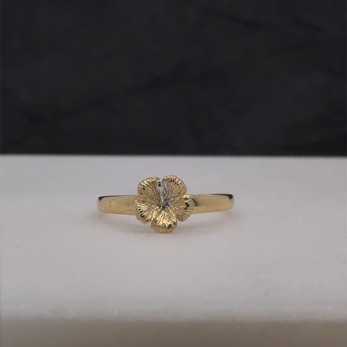 10k anillo de flor