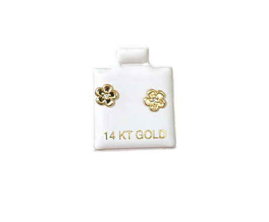 Flowers earrings 14k