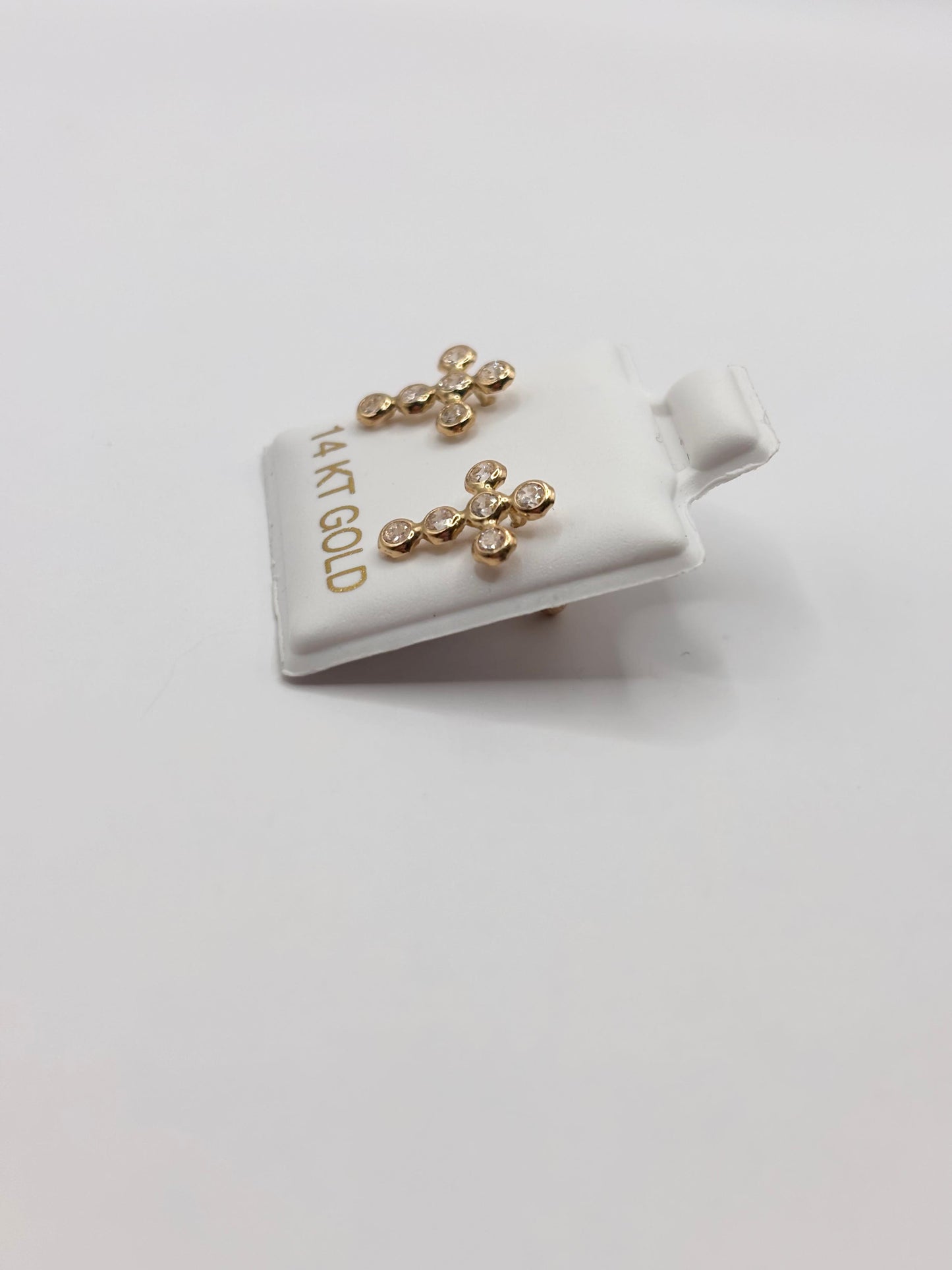 14k cross earrings