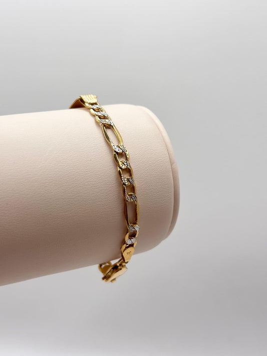 14k baby figaro bracelet