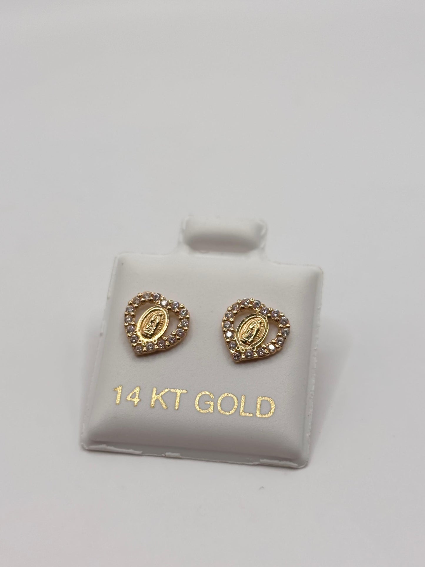 Guadalupe heart earrings 14k