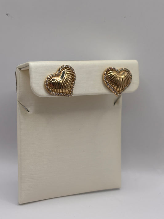 Heart earrings 14k