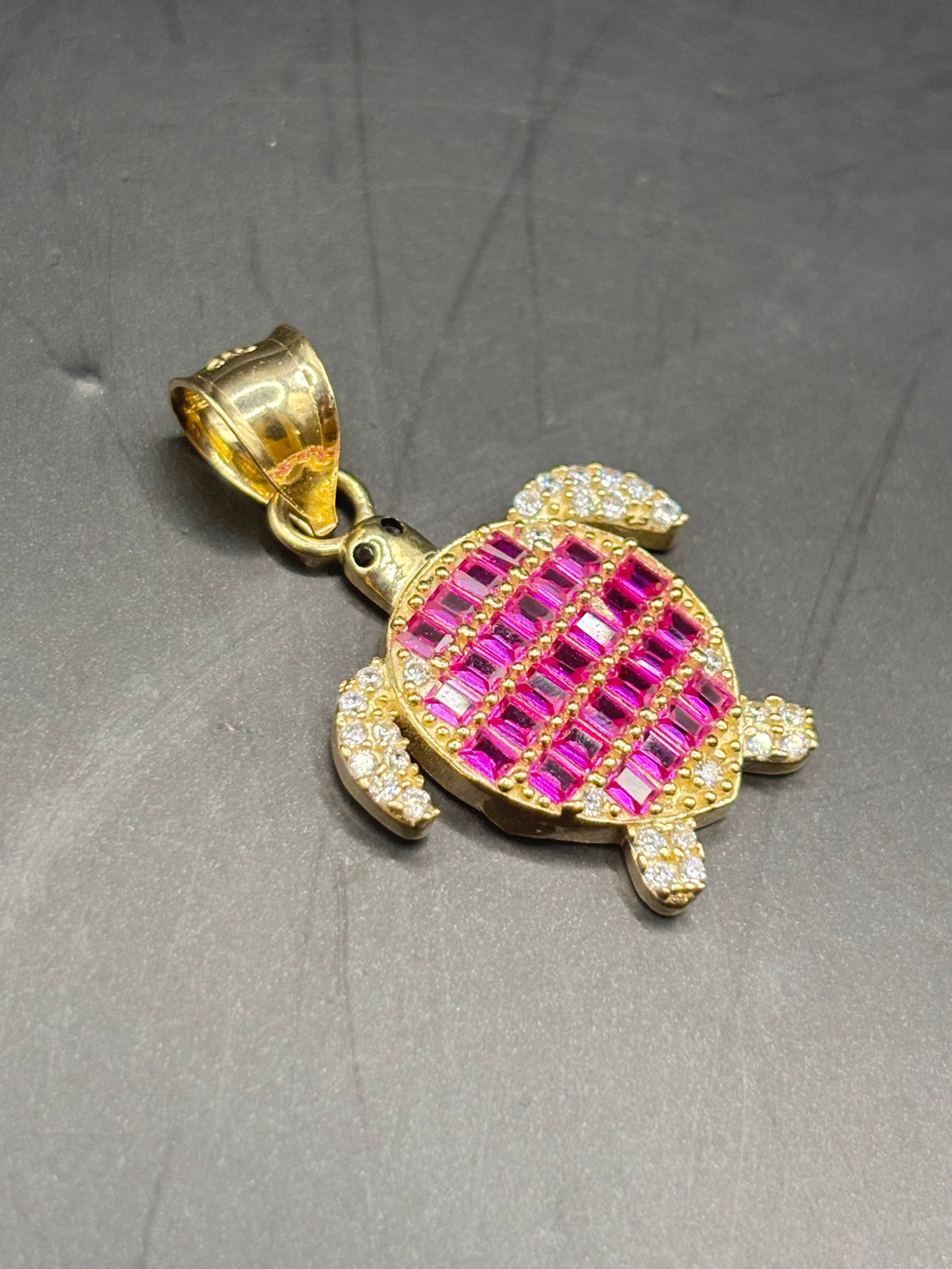 14k turtle cz