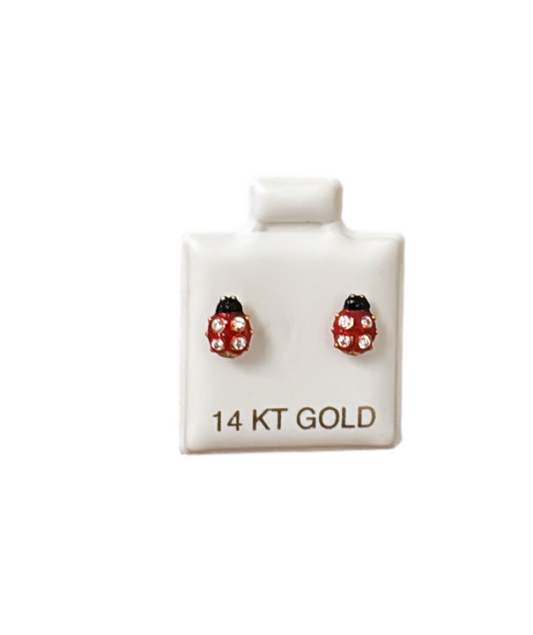 Ladybug earrings 14k