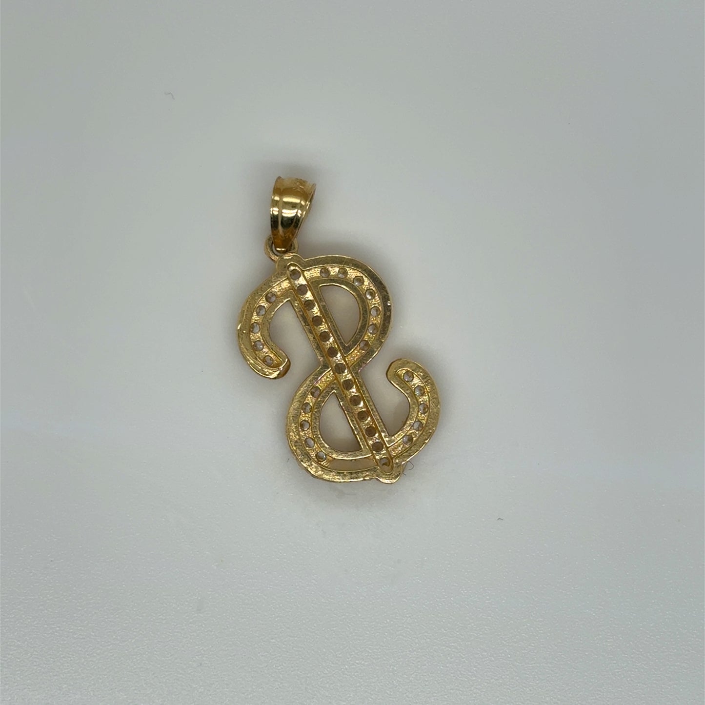 14K Gold Dollar Sign Pendant