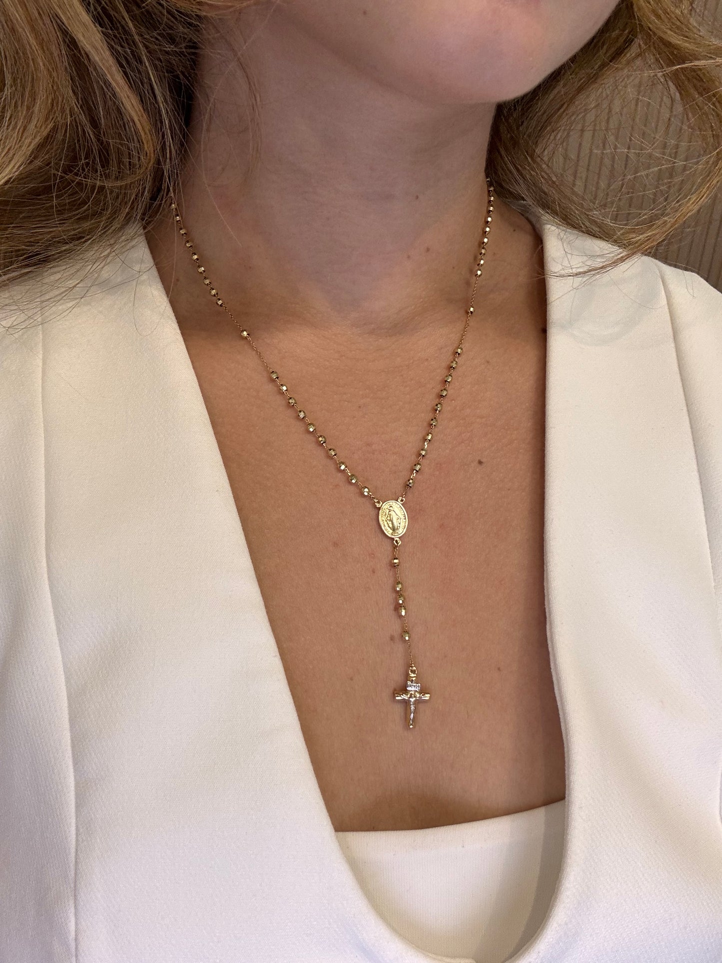 Rosary woman necklace 10k