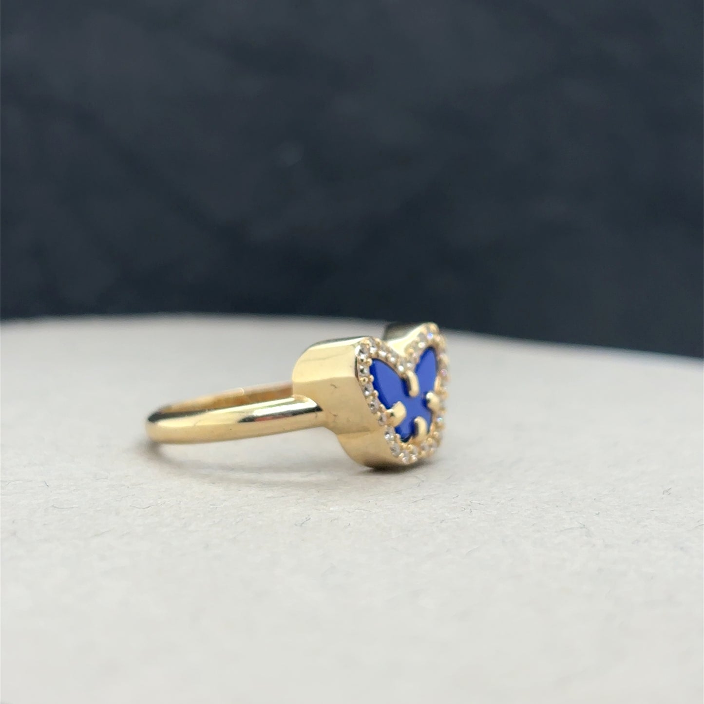 Woman Butterfly Ring 14k