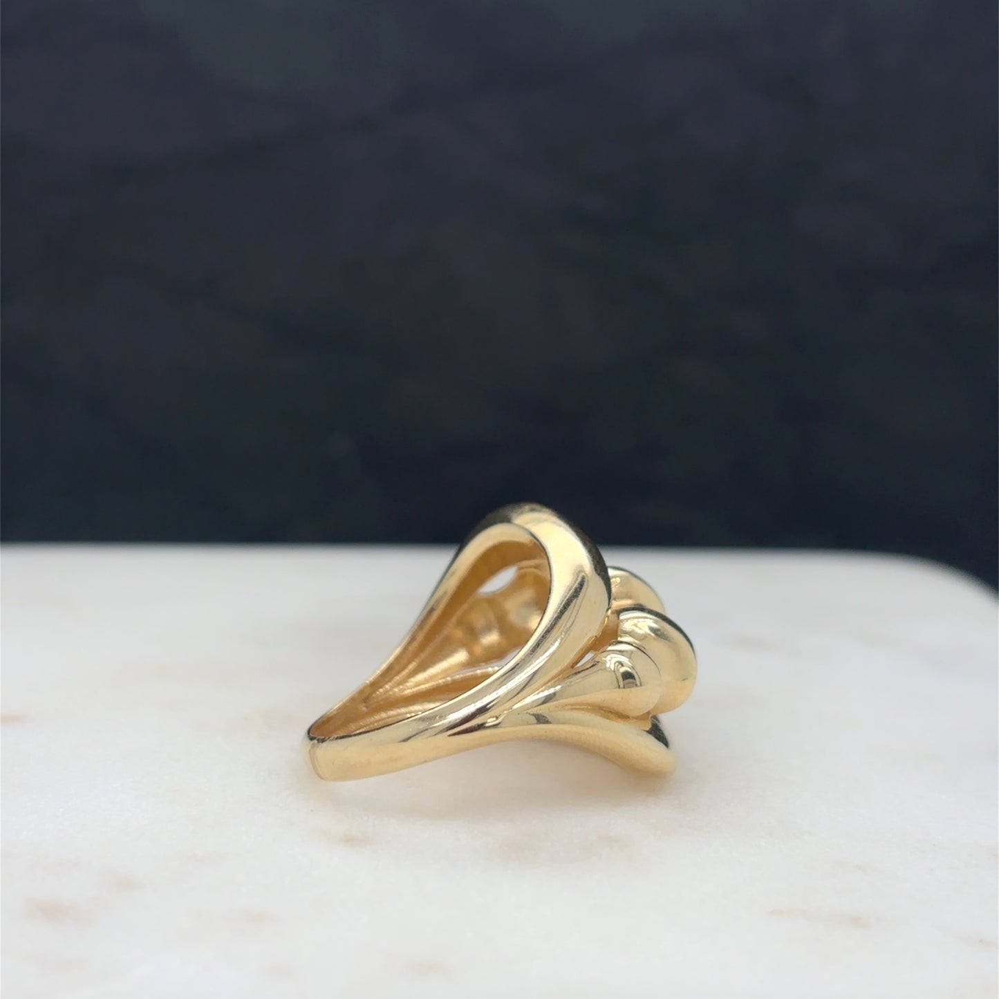modern 14k gold dome ring