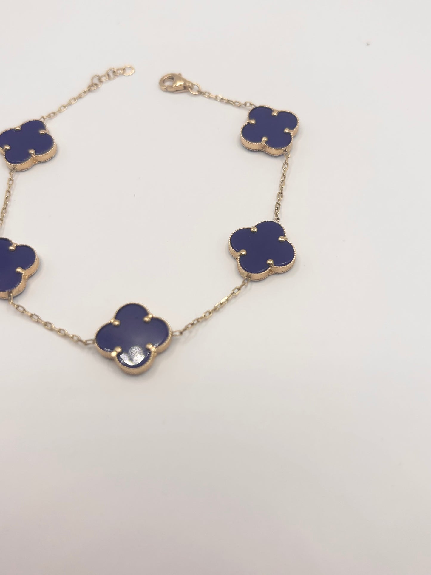 14k blue clover bracelet