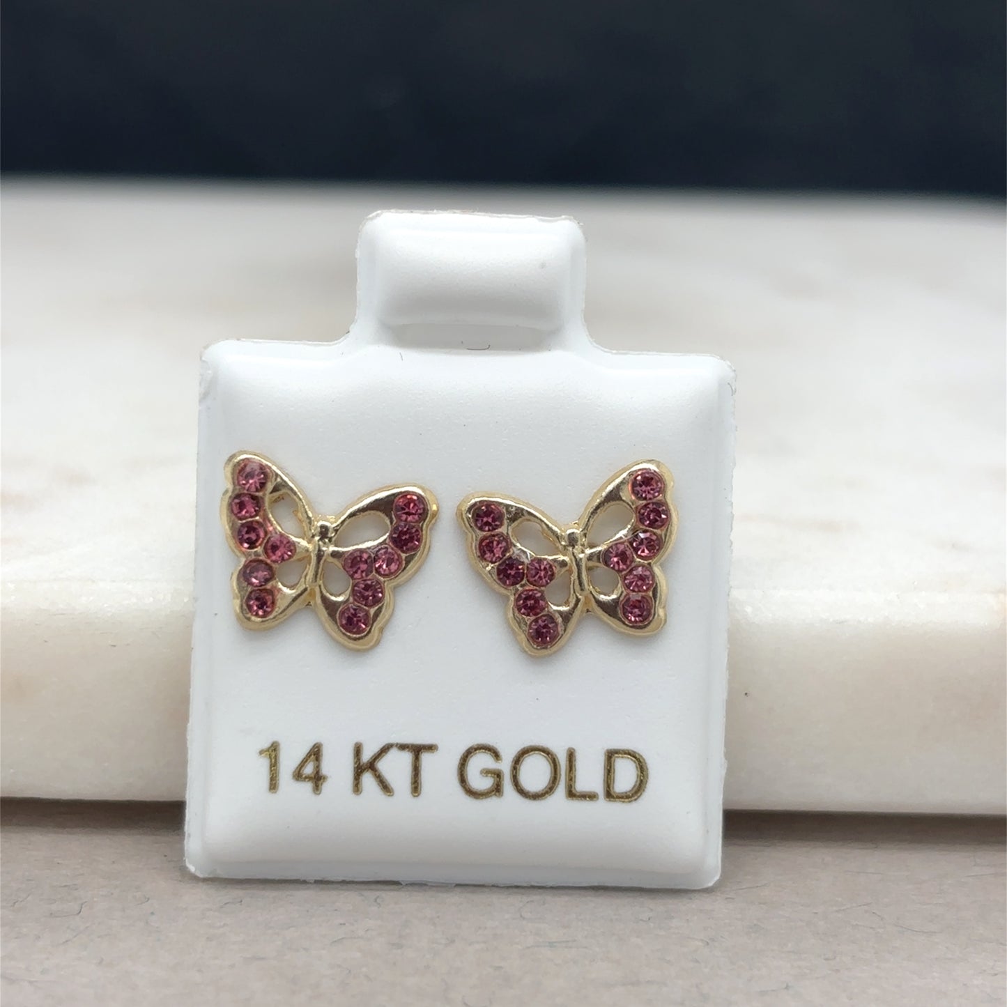 14k butterfly earrings